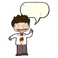 cartoon man with idea speech bubble N57
