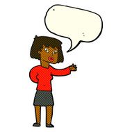cartoon woman explaining with speech bubble N27