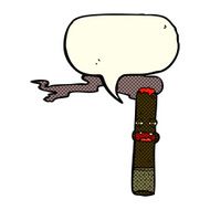 cartoon cigar character with speech bubble N3