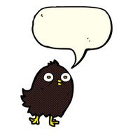 funny cartoon bird with speech bubble N68