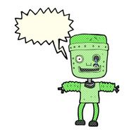 cartoon robot with speech bubble N92