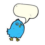 funny cartoon bird with speech bubble N69