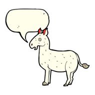 cartoon mule with speech bubble N4