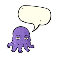 cartoon alien squid face with speech bubble N16