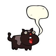 cartoon shocked cat with speech bubble N5