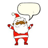cartoon happy santa claus with speech bubble N16