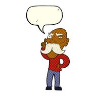 cartoon annoyed old man with speech bubble N36