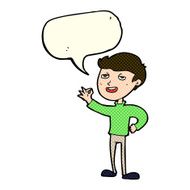 cartoon man making excellent gesture with speech bubble N6