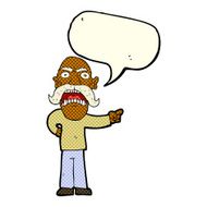cartoon angry old man with speech bubble N73