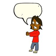 cartoon shocked man with speech bubble N60