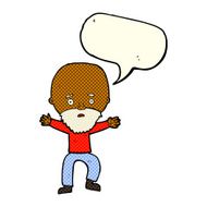 cartoon panicking old man with speech bubble N4