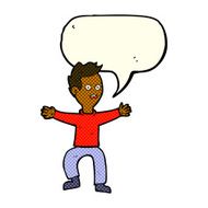 cartoon man panicking with speech bubble N29