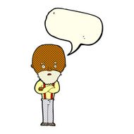 cartoon worried old man with speech bubble N11