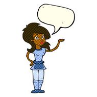 cartoon pretty waitress with speech bubble N4