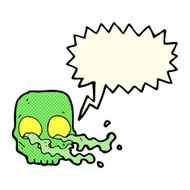 cartoon gross skull with speech bubble N3