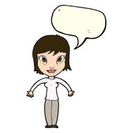 cartoon woman shrugging shoulders with speech bubble N264