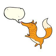 cartoon happy fox with speech bubble N6