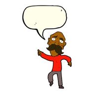cartoon sad old man pointing with speech bubble N5