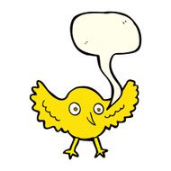cartoon bird with speech bubble N164