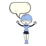 cartoon vampire girl with speech bubble N115