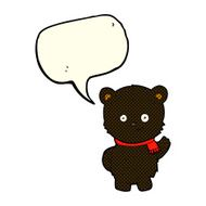 cute cartoon black bear with speech bubble N35