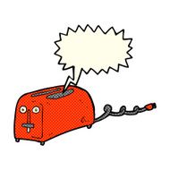 cartoon toaster with speech bubble N3