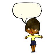 cartoon curious woman with speech bubble N33