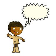 cartoon excited boy with speech bubble N73