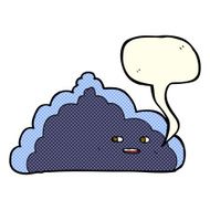 cartoon cloud with speech bubble N10