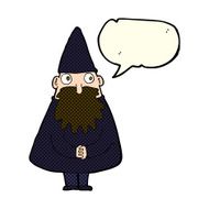 cartoon wizard with speech bubble N12