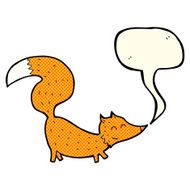 cartoon little fox with speech bubble N18
