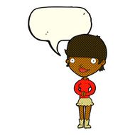 cartoon friendly woman with speech bubble N40