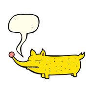 cartoon funny little dog with speech bubble N10