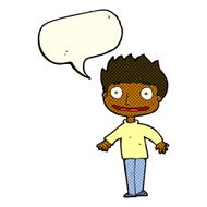 cartoon excited boy with speech bubble N74