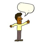 cartoon man reaching with speech bubble N5