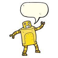 cartoon robot with speech bubble N94