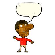 cartoon waving man with speech bubble N21