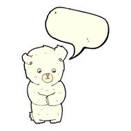 cute cartoon polar bear with speech bubble N44