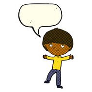 cartoon excited boy with speech bubble N75