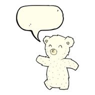 cute cartoon polar bear with speech bubble N45