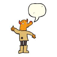 cartoon fox man with speech bubble N33