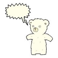 cute cartoon polar bear with speech bubble N46