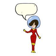 cartoon space woman with speech bubble N15