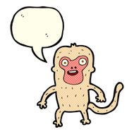 cartoon monkey with speech bubble N16