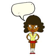 cartoon pretty woman with speech bubble N146