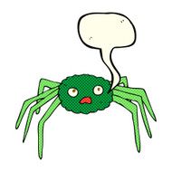 cartoon spider with speech bubble N9