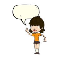 cartoon woman with idea speech bubble N127