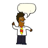 cartoon man with good idea speech bubble N9