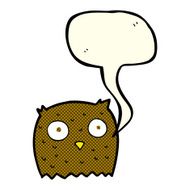 Cartoon owl with speech bubble N34
