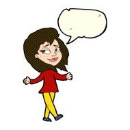 stress free woman cartoon with speech bubble N6